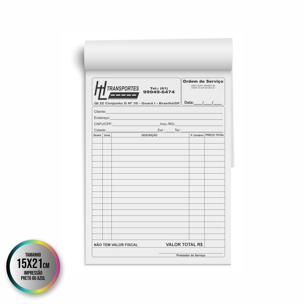 10 Blocos 50x3 - 15x21cm - Papel Comum