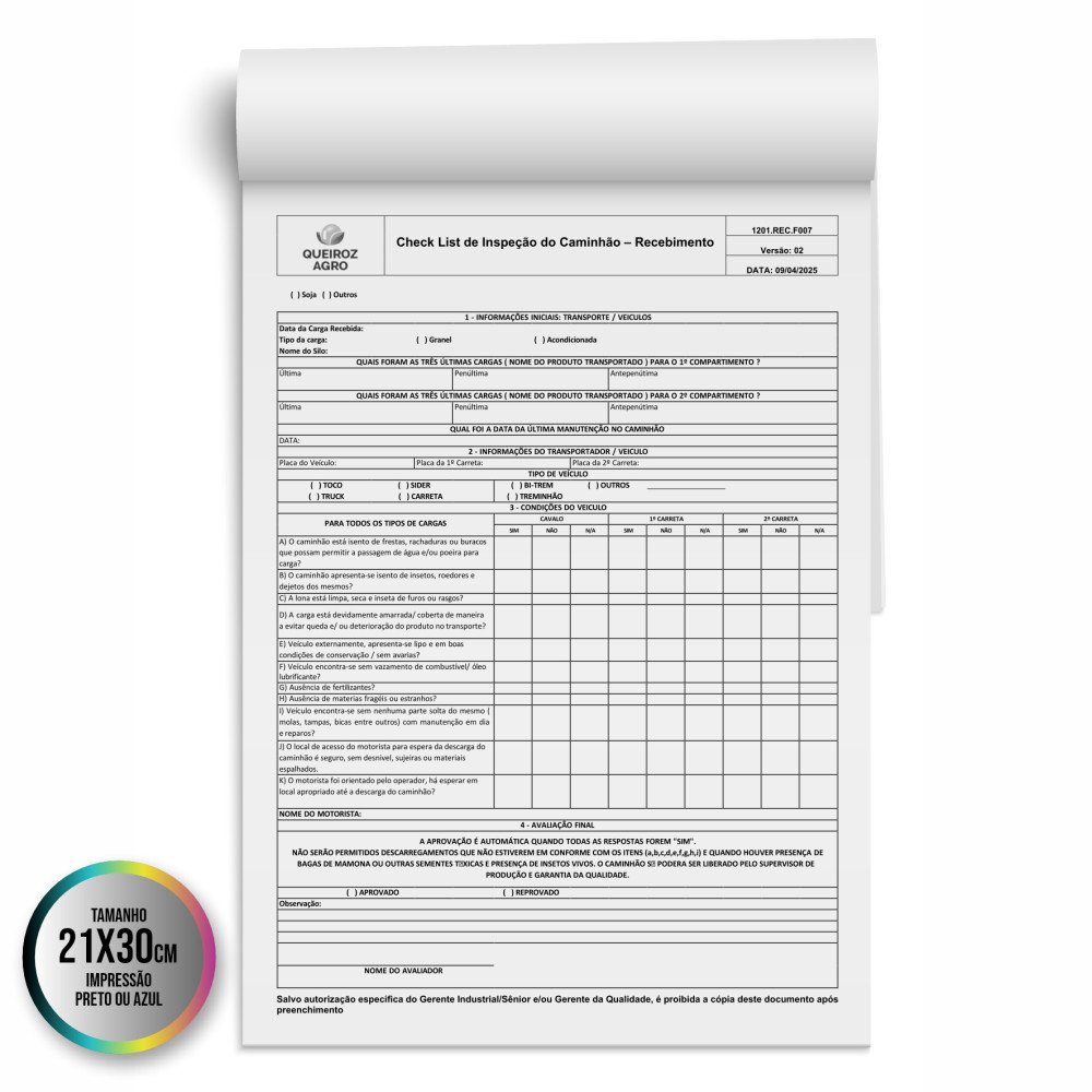 10 Blocos 50x2 - 21x30cm - Papel Comum